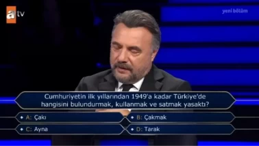 Kim Milyoner Olmak İster: Cumhuriyetin İlk Yıllarından 1949'a Kadar Türkiye'de Hangi Ürünün Yasak Olduğu Sorusu