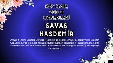 Köyceğiz Gülpınar Mahallesinden Savaş Hasdemir Vefat Etmiştir!