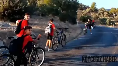 Milas'ın Gençleri Sabahın Erken Saatlerinde Bisikletleriyle Okula Yol Alıyor...