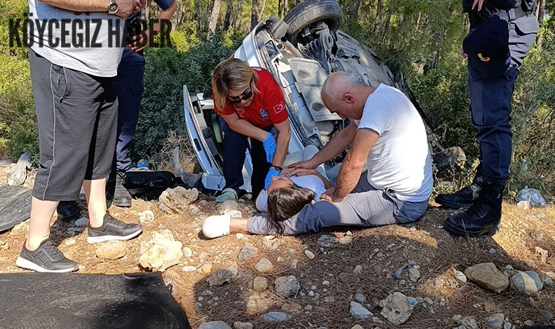 Manavgat'da Kaza Geçiren Kızının Elini Hiç Bırakmadı!